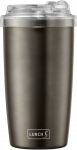 Lurch Ag Vokietija Termo puodelis "COFFEE-TO-GO" 0,4l, pilkas, su permatomu dangt.