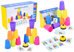 Lean Toys Žaidimas su spalvotomis taurėmis ir kortomis