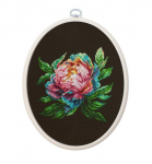 luca S Skaičiuojamo kryžminio siuvinėjimo rinkinys su lanku ''Abalone Pearl'' Peony 12x12cm SBC203