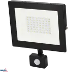 50W LED prožektorius su judesio davikliu KASTEL, juodas, 6000K, IP65