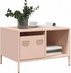 kavos staliukas rožinis 68,5x50x43,5cm &scaron;altai valcuotas plienas
