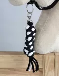 Super Hobby Horse Pavadėlis hobi arkliukui, juodai baltas virvinis