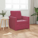Grindų Sofa-Lova Vyno raudonumo 74 x 77 x 81 cm Aksomas