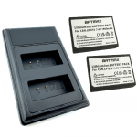 2x Canon LP-E10 akumuliatorius 1500 mAh+ dvigubas pakrovėjas