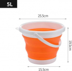Sulankstomas silikono kibiras 5L - oranžinis ir baltas