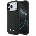 Dėklas BMW M Quilted Logo MagSafe skirtas Apple iPhone 17 Pro juodos spalvos
