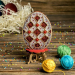 Wonderland Crafts Velykinis medinis kiau&scaron;inis &ndash; Siuvinėjimo kryželiu rinkinys 6,5&times;11,5 cm