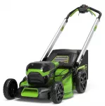 Greenworks Akumuliatorinė vejapjovė efektyviai vejos priežiūrai, su mulčiavimo funkcija, 46 cm pjovimo plotis, elektrinė vejapjovė, žolės pjovimo ma&scaron;ina