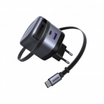 UGREEN Nexode 45W GaN įkroviklis su i&scaron;traukiamu USB-C laidu