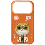Dėklas Nimmy Cool&Cute 2.0 Cat Case for iPhone 17 Pro Max - Oranžinis