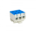 Elektro Plast 48.395 3 polių paskirstymo-&scaron;akos blokas AL/CU 3x95mm2 mėlynas plok&scaron;čias montavimas ir TH bėgis WLZ35/3x95/n 48.395