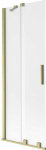 Gold Vonios sienelė Mexen Velar, 75 x 150 cm, Brushed auksinis/matinis stiklas