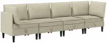 Sofa Svetainės baldų komplektas 4 vnt. Smėlio Audinys