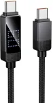 Cable USB C to USB C Hoco 3A 60W with Dpot Matrix LCD 1 m U154 juodas