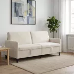 Sofa su saugojimo vieta Kreminė 192 x 78 x 87 cm Poliesteris