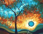 SuperColor Tapyba Pagal Skaičius: &bdquo;Abstraktus medis&ldquo; 40x50 cm