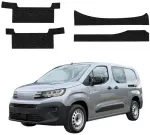GrizzGlass Juoda techninė danga HeavyDuty Juodas ant slenksčių su i&scaron;pjovomis, skirta Peugeot Partner (2018-2026) [4w1] (GRZ22590)