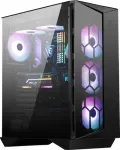 Kompiuterio korpusas MSI MPG GUNGNIR 110R Mid Tower žaidimų kompiuterio korpusas juodas, USB 3.2 Gen2 Type C, 4x 120mm ARGB ventiliatoriai, Mystic Light Sync, 1 prie 6 ARGB valdymo plok&scaron;tė, 2x grūdinto stiklo panelės, ATX, mATX, mini-ITX