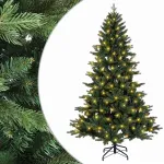 Dirbtinė Sulankstoma Kalėdų Eglutė 210 cm 300 LED &Scaron;ilta balta