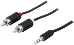 Deltaco MM-143A, 3.5 mm, vyri&scaron;kas, RCA, vyri&scaron;kas, 10 m, juodas