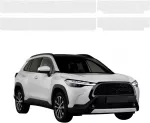 GrizzGlass bespalvė techninė danga HeavyDuty Clear ant slenksčių, skirta Toyota Corolla Cross (2022-2026) [4w1] (GRZ21079)