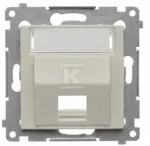 Kontakt-Simon Simon 54 Telekomunikacinių lizdų dangtelis Keystone pasviręs vienvietis su apra&scaron;ymo lauku (modulis) ka&scaron;myro spalvos (DKP1S.01/42)
