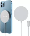 Accezz belaidis įkroviklis USB-C &ndash; Belaidis MagSafe ir Qi2 įkroviklis &ndash; 1 metras &ndash; Baltas