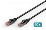 Digitus CAT 6 U/UTP lauko tinklo kabelis, PE, 10 vnt., 3 m, Cat6, U/UTP (UTP), RJ-45, RJ-45, Juodas