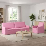 Sofa Sofos komplektas 2 vnt. Rožinė Audinys