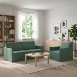Sofa Sofos komplektas 2 vnt. Jūrinė žalia Aksomas