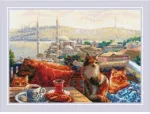 Riolis Siuvinėjimo kryželiu rinkinys &bdquo;Stambulo katės&ldquo; 40 x 30 cm