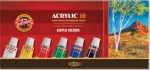 Akriliniai dažai Koh-i-noor, 10 spalvų, 16ml rinkinys