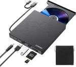 ORIGBELIE i&scaron;orinis CD/DVD įra&scaron;ymo įrenginys USB 3.0 ir USB-C, 24x/8x BT668