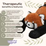 WOOPIE Raudona Panda Weighted Sensory Teddy Bear 1.5kg