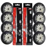 Nils Extreme Guminiai Riedučių Ratukai 64mm, 8 vnt. Komplektas + Guoliai Abec-9, Juodi Matiniai