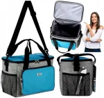 Nils Camp Didelė termoizoliacinė pikniko kuprinė-&scaron;aldytuvas mėlyna 13l su užtrauktuku