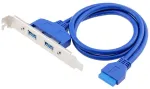 Chenyang pagrindinės plok&scaron;tės 19/20 kontaktų 1 į 2 Usb 3.0 korpuso galinio skydelio kabelis su 12 cm Pci-e lizdo laikikliu 0,5 m
