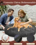 Puppy Love &scaron;uns lova katės lova prailginama &scaron;uns pagalvė raminanti plaunama patogi lova mažiems vidutiniams dideliems &scaron;unims, mink&scaron;ta ir pūkuota (m: 60cm, raudona)
