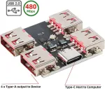 Xiwai usb 2.0 1 į 4 keturių prievadų hub skirstytuvas pcba i&scaron;plėtimo modulio plok&scaron;tė kompiuteriams multiport 4 įrenginiai type-c klaviatūrai pelei skaitytuvui spausdintuvui