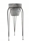 Metalinis gėlių stovas 50 cm su keramzito vazonu, pilkas