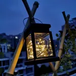 Led saulės žibintas stiklinis su 20 led (2 m girlianda) &scaron;iltai balta spalva su baterija &ndash; 2 stiklai rinkinyje sodo lempa saulės lempa žibintas saulės žibintas (2 x žibintas su led juostelėmis)