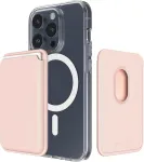 Pink Sinjimoru magnetinė piniginė mobiliajam telefonui, auk&scaron;čiausios kokybės vegani&scaron;kos odos telefono piniginė, skirta magsafe 3 kortelių laikikliui, suderinama su iphone 16 plus pro max 15 14 13 12 serijos. M-viica Rožinė Sand