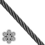 Nerūdijančio plieno rūg&scaron;tims atsparus lynas, pynimas 7x19, d=12,0 mm