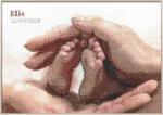 Siuvinėjimo kryželiu rinkinys Aine &bdquo;Little One&ldquo; &ndash; kūdikio pėdutės