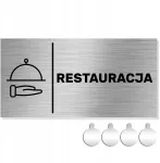 Nerūdijančio plieno lentelė ant durų / sienos Restauracija 10x20 Aliuminio