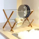 Sulankstomas indų džiovintuvas Relaxdays, bambukas/metalas, 27x39x29 cm