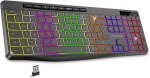 Ad Advance R Type belaidė klaviatūra, tyli, įkraunama, ergonomi&scaron;ki klavi&scaron;ai su ap&scaron;vietimu, prancūzi&scaron;kas i&scaron;dėstymas, ilgas baterijos veikimo laikas, 2.4 Ghz jungtis, suderinama su Windows, Mac