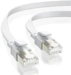 Bahiwom Cat8 Ethernet kabelis 1 m, 40 Gbit/s 2000 Mhz Cat 8 Lan kabelis tinklo kabelis Gigabit Rj45 Patch kabelis, plok&scaron;čias interneto kabelis suderinamas su mar&scaron;rutizatoriumi, su modemu, su kompiuteriu, su ne&scaron;iojamuoju kompiuteriu - baltas