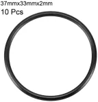 Sourcingmap&reg; 10 vnt. juodos 37 mm x 2 mm gumos alyvai atsparus sandarinimo žiedas O formos įvorės
