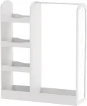 Vaiki&scaron;ka drabužių kabykla su veidrodžiu ir 5 laikymo vietomis, balta, 90 &times; 30 &times; 108 cm